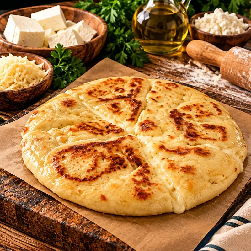 Galette au fromage, galette moelleuse garnie de fromage